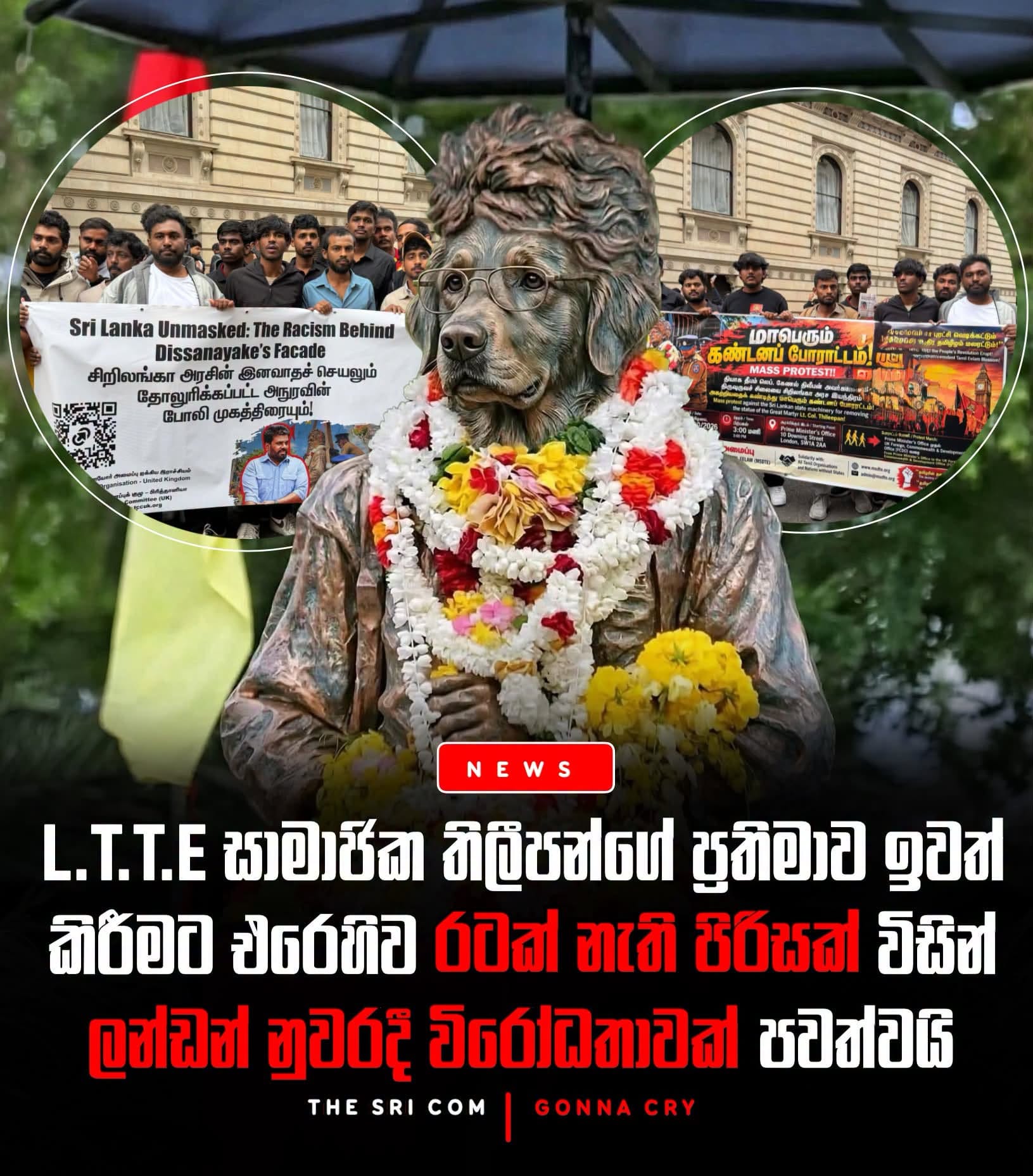 Protest held in London over removal of Thileepan statue in Jaffna