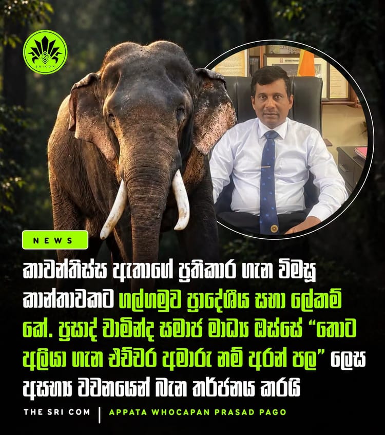 Galgamuwa Pradeshiya Sabha Secretary K. Prasad Chaminda Responds with Abusive Language to a Woman Asking About Kawanthissa the Elephant’s Treatment.